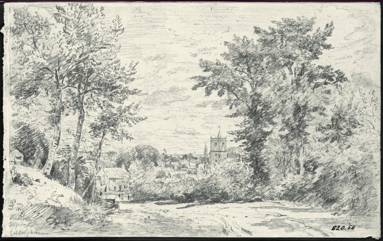 Gillingham bejárata, Dorset (ceruza) alkotó: John Constable