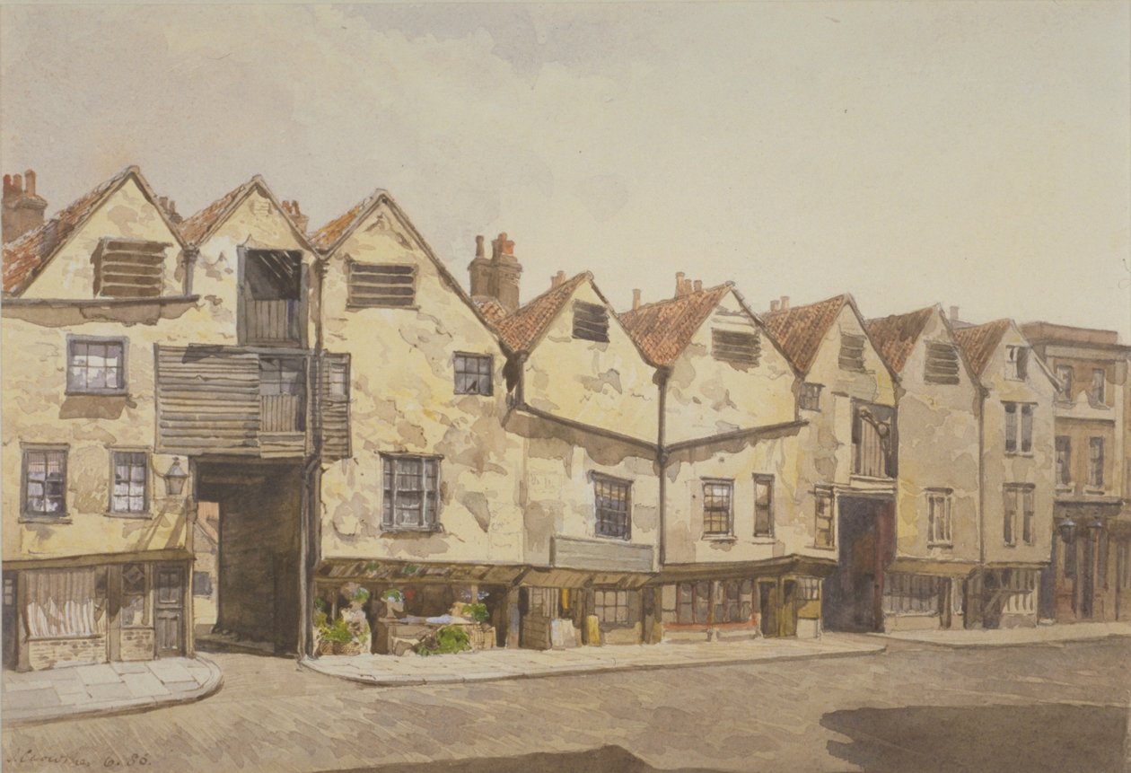 Kilátás üzletekre és házakra, Bermondsey Street, Bermondsey, 1886 alkotó: John Crowther