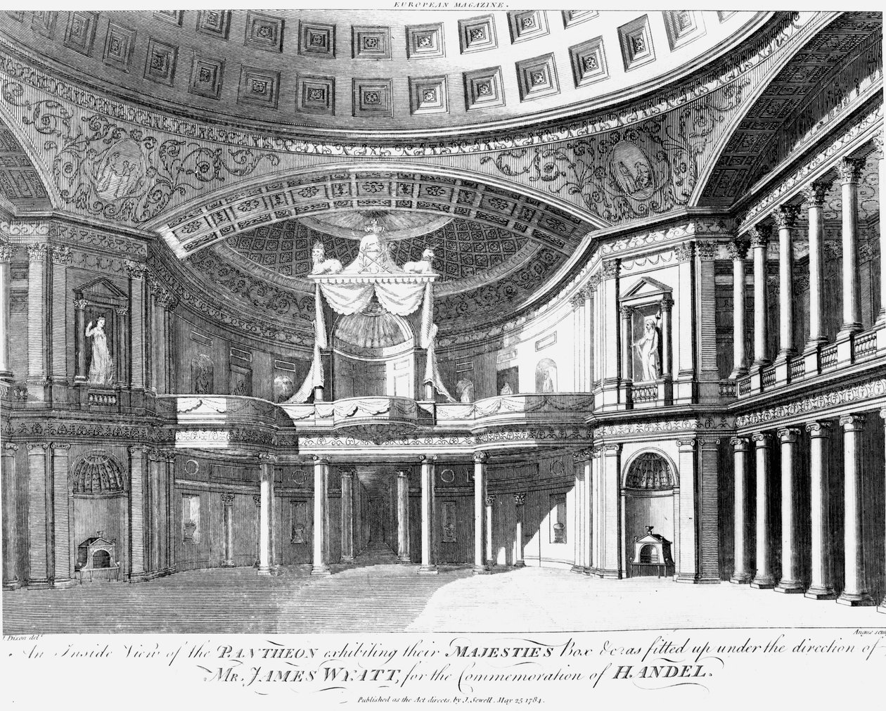 A Pantheon belső képe, Oxford Street, London, 1784 alkotó: John Dixon