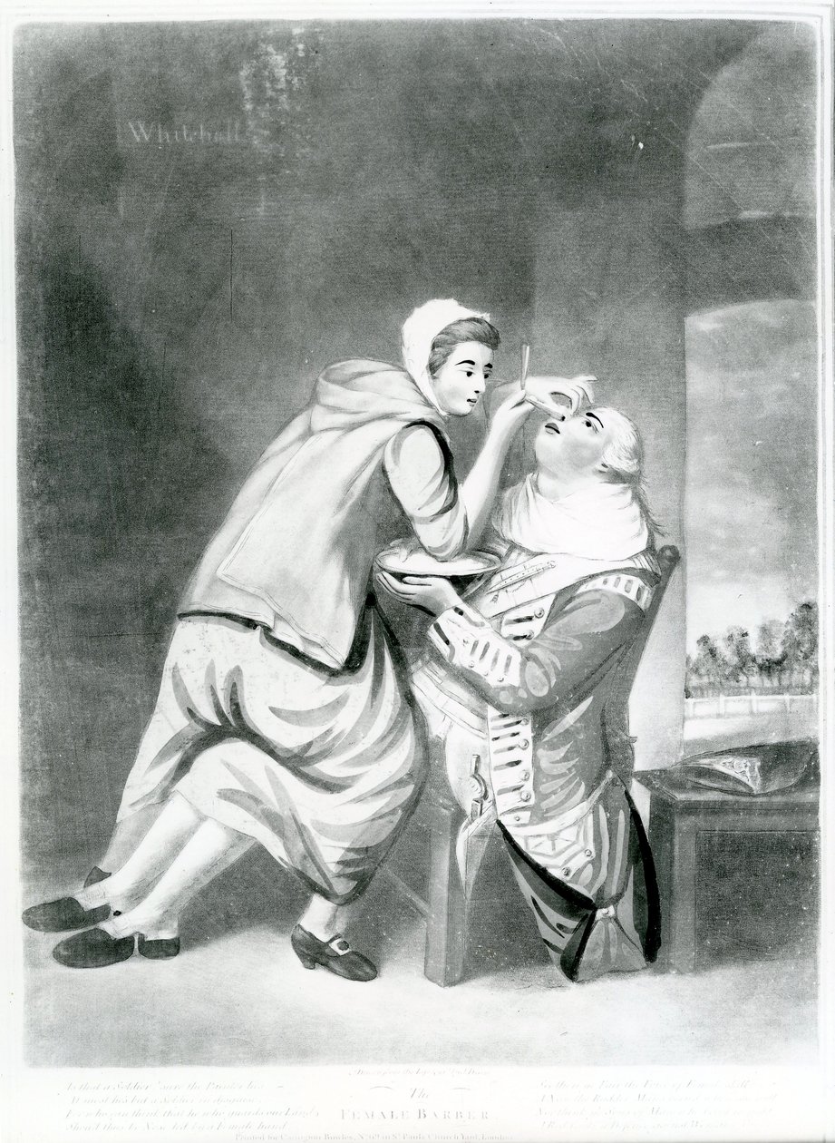 A női borbély, 1770 (metszet) alkotó: John Dixon