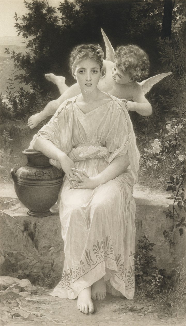 A szerelem első suttogása Bouguereau után alkotó: John Douglas Miller