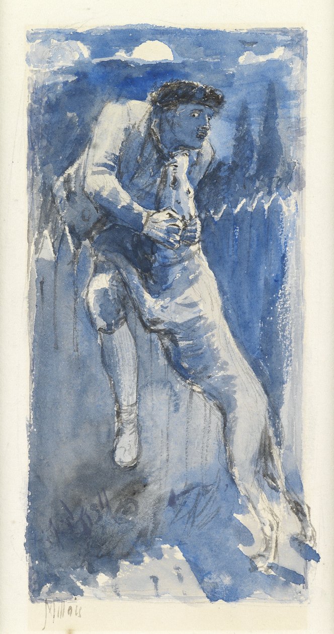 Védekezés, 1849-50 körül (ceruza és tus, papír) alkotó: John Everett Millais