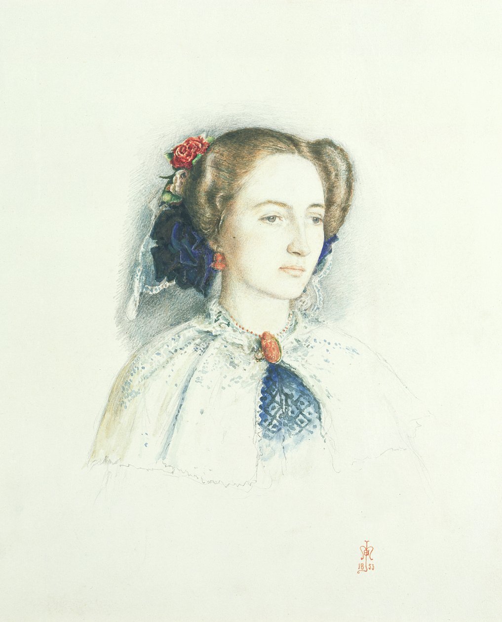 Effie Ruskin, később Lady Millais (született: Euphemia Chalmers Gray) portréja, 1853 alkotó: John Everett Millais