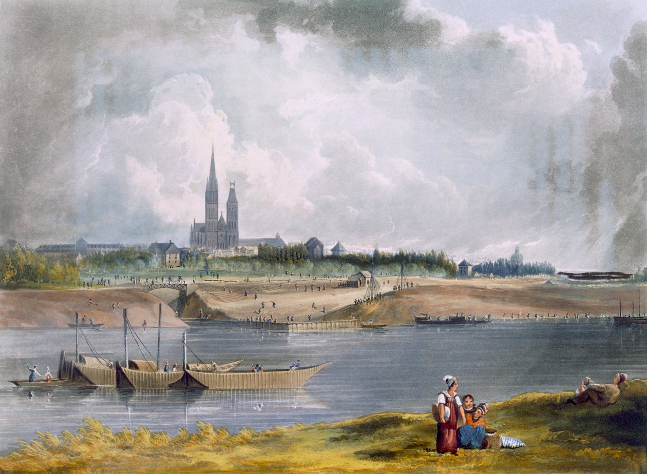 St. Denis, a "Nézetek a Szajnáról" című művéből, Thomas Sutherland (sz. 1785) metszetében, R. Ackermann (1764-1834) kiadásában, 1821 alkotó: John Gendall