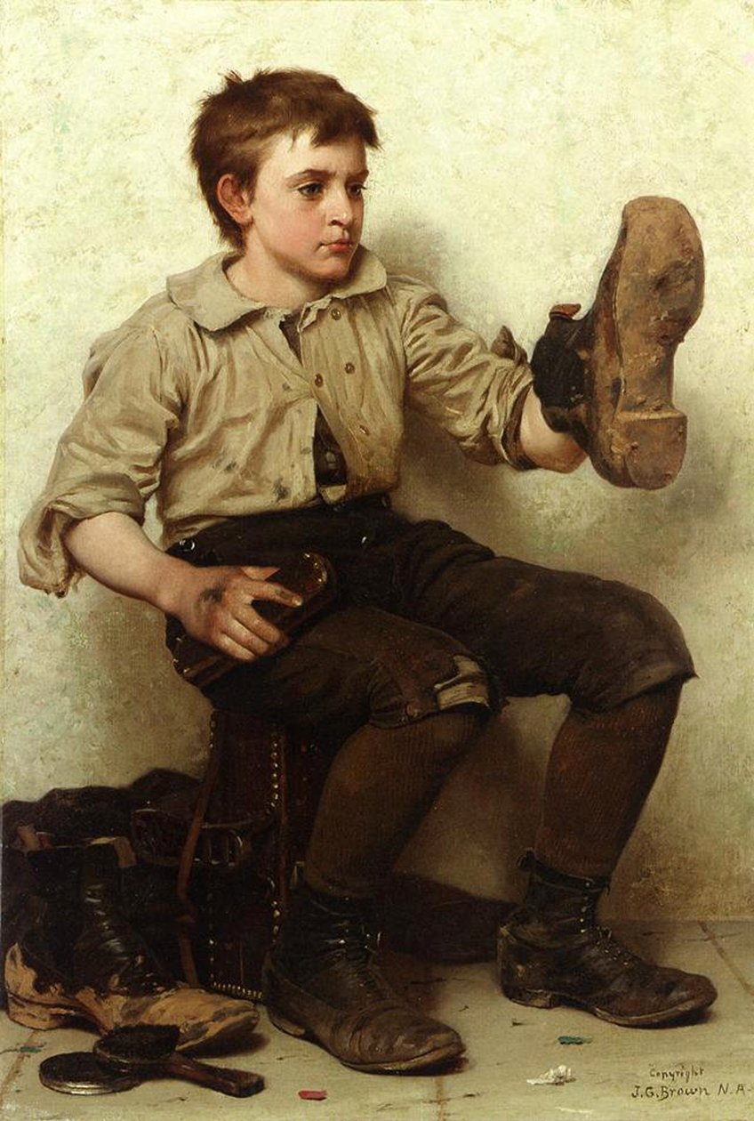 The Boot Boy, 1885-90 körül alkotó: John George Brown