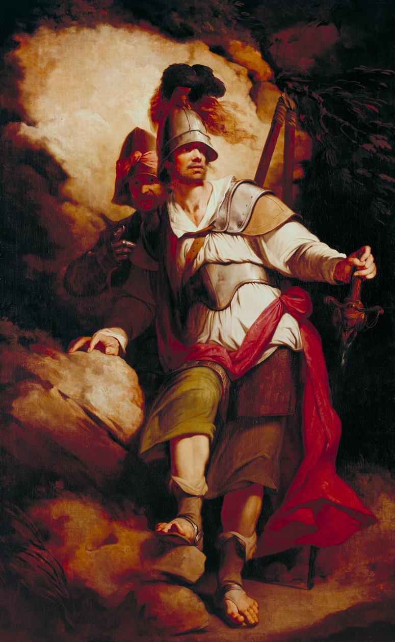 Sir Arthegal, the Knight of Justice, with Talus, the Iron Man (from Spensers `Faerie Queene) alkotó: John Hamilton Mortimer