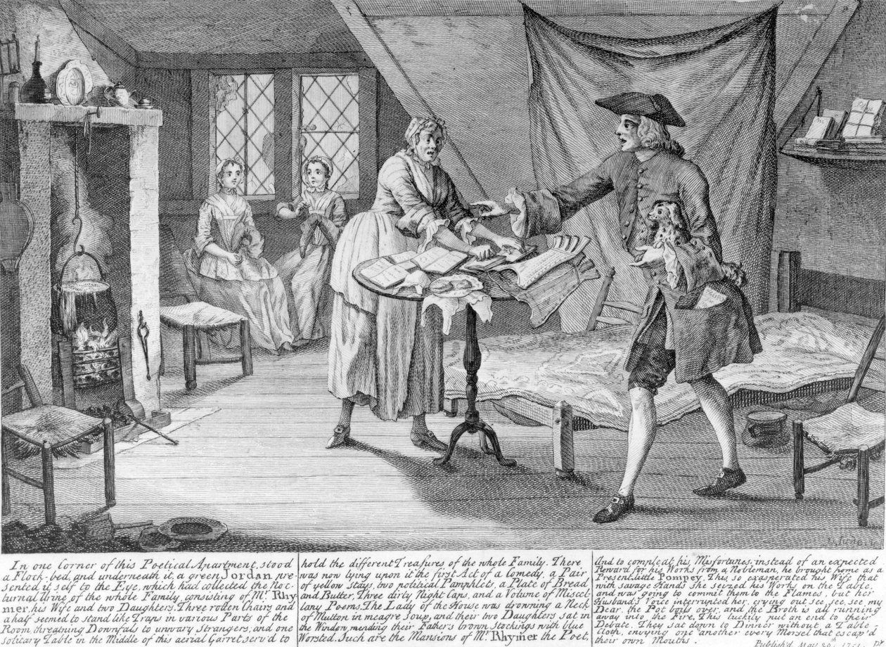 Egy garréti költő nyomorúságainak leírása, 1751 alkotó: John June