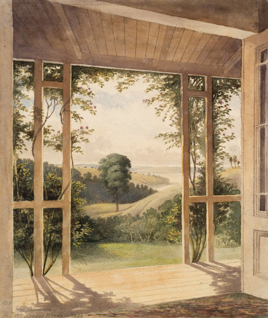 Auckland, a Mr Reader Woods Cottage verandájából alkotó: John Kinder