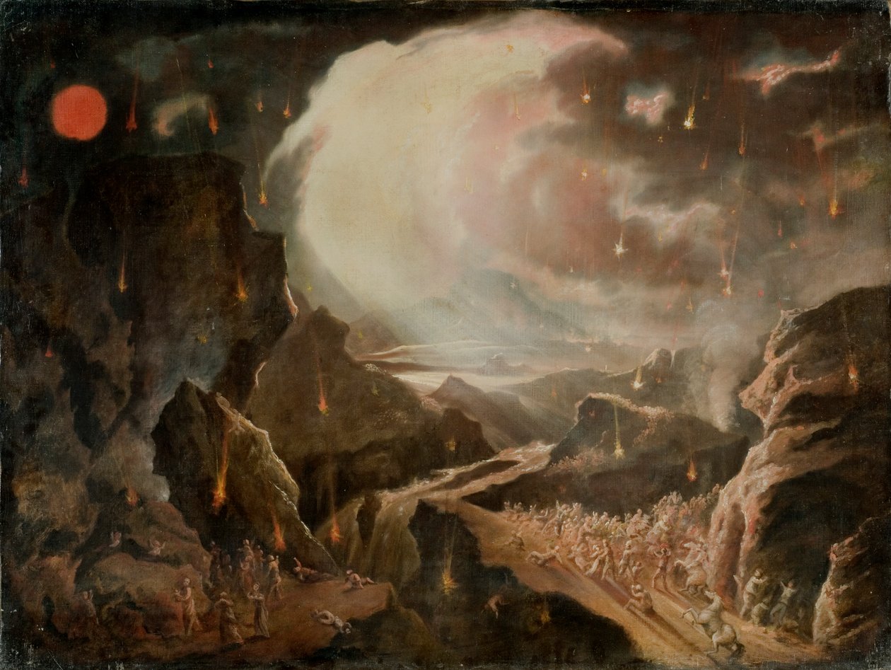 Bibliai pusztítási jelenet alkotó: John Martin