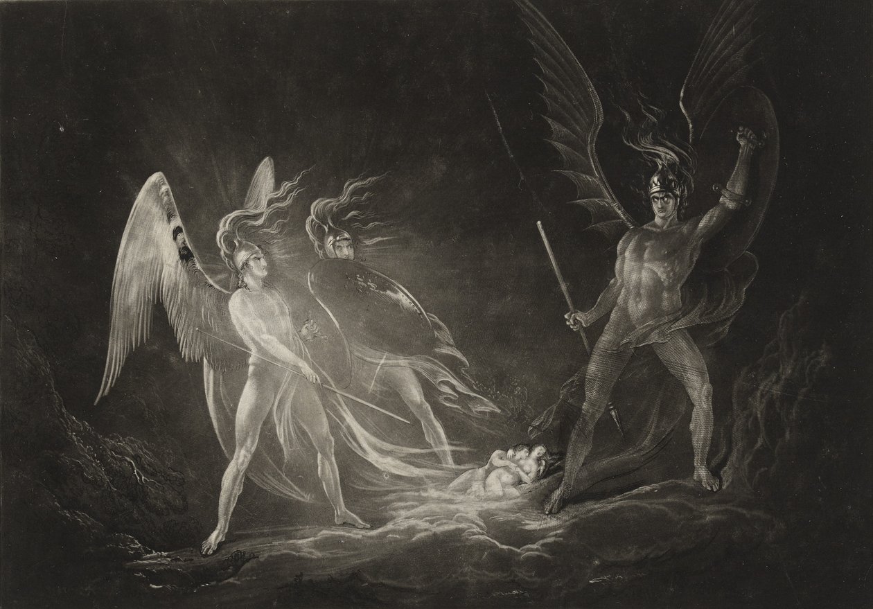 Éva álma – Sátán felkeltette, 1827 körül (mezzotint) alkotó: John Martin