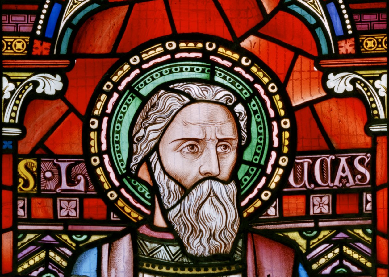 Crick, East Window részlet, Lavers & Barraud, John Millner Allen (1827-1902), St Luke, 1863 alkotó: John Millner Allen