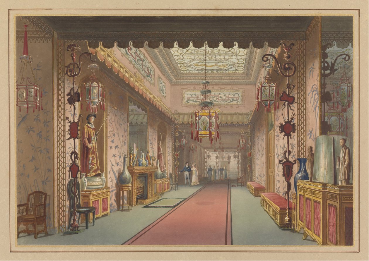 Kínai galéria, ahogy volt, XV. Tábla az őfelsége Brighton -palotájának illusztrációiban ... Nyomtatott ... alkotó: John Nash