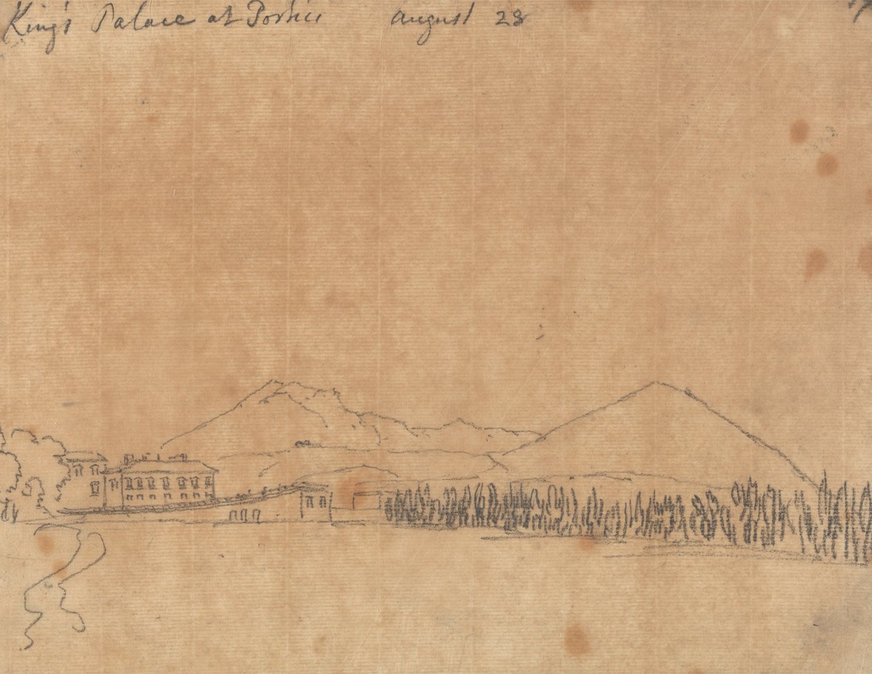 A királyi palota Porticiban, augusztus 28 alkotó: John Robert Cozens