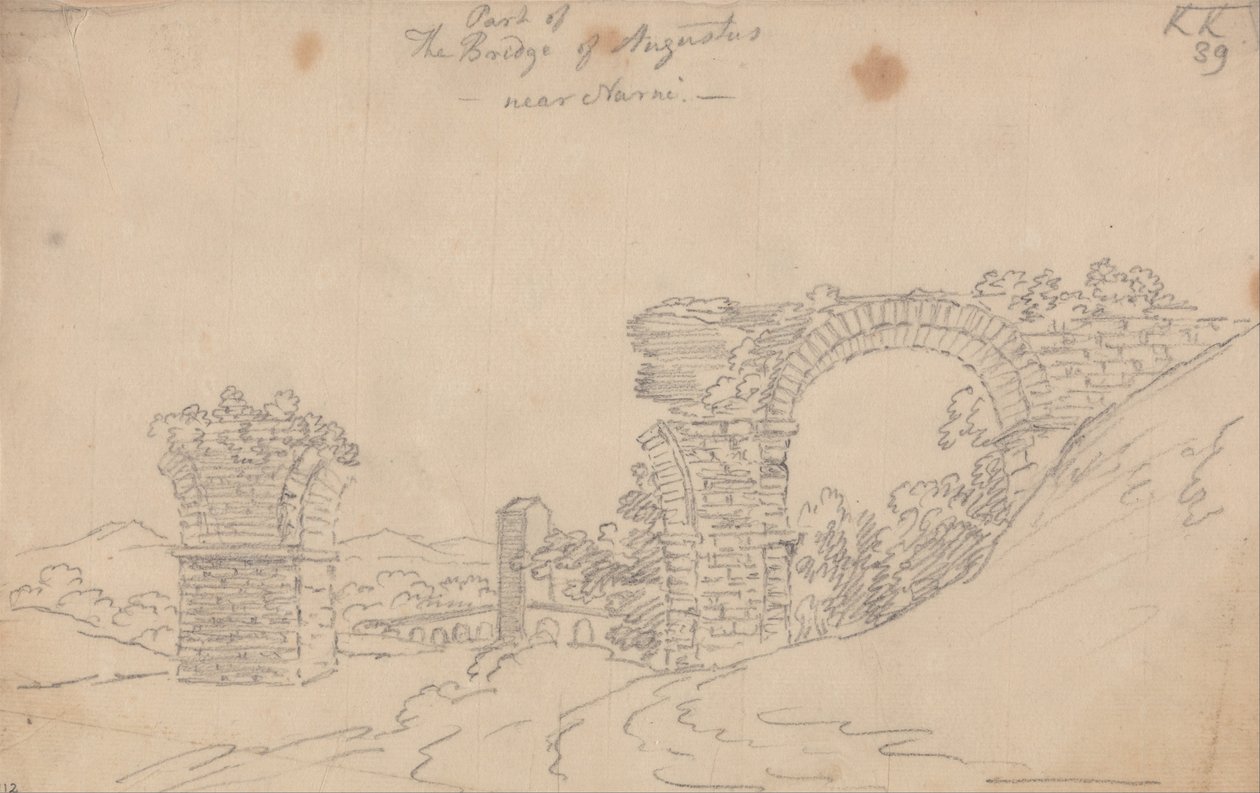 Augustus hídja Narni közelében alkotó: John Robert Cozens