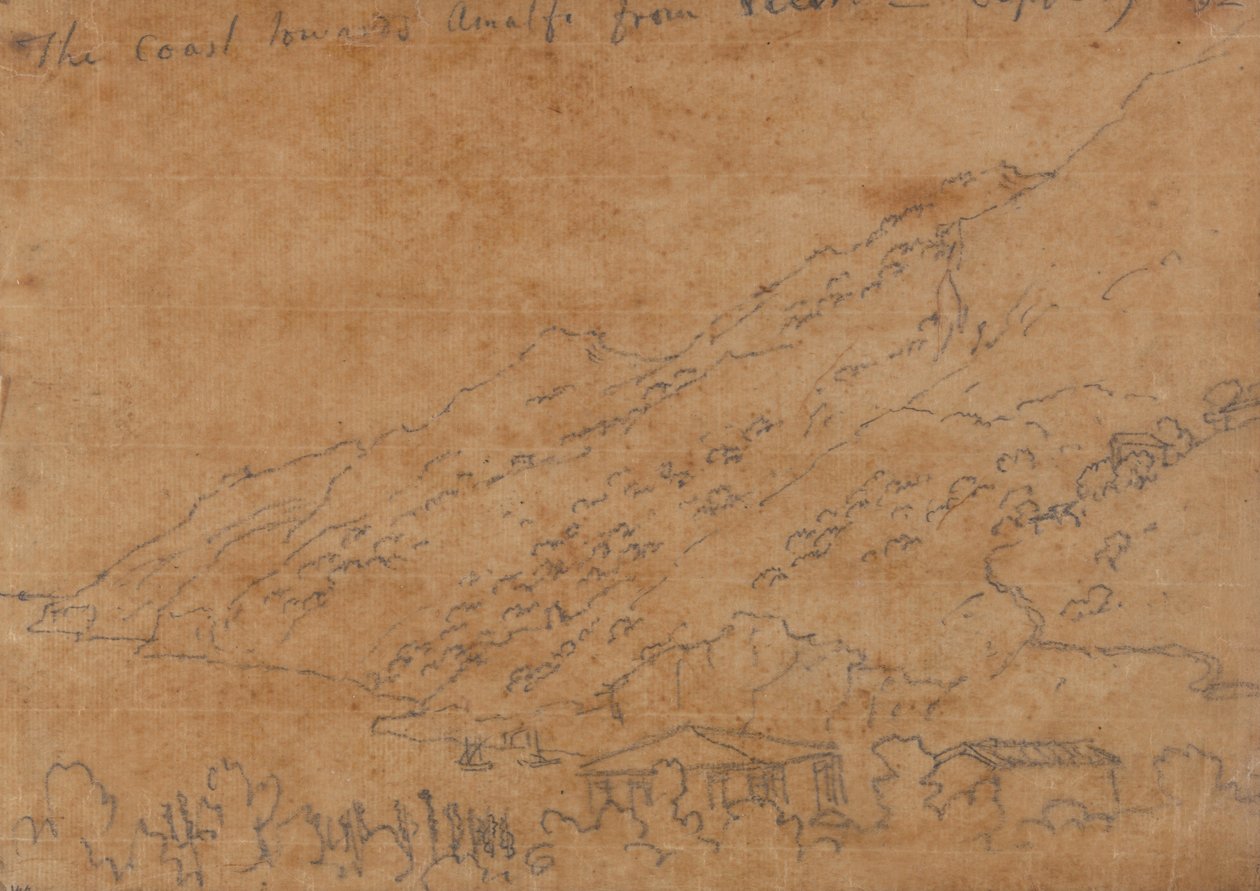 A part Amalfi felé Vietriből, szeptember 19 alkotó: John Robert Cozens