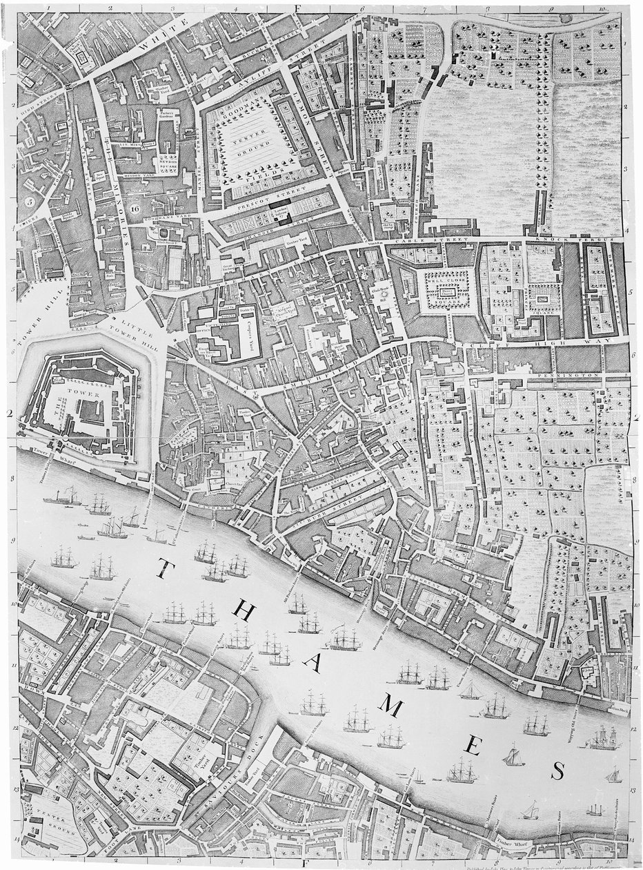 A londoni Tower térképe, 1746 alkotó: John Rocque