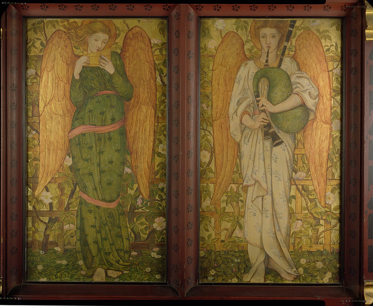 Angyalok pánsípokkal és dudákkal, 1861-62 (lásd még 120144) alkotó: John Roddam Spencer Stanhope