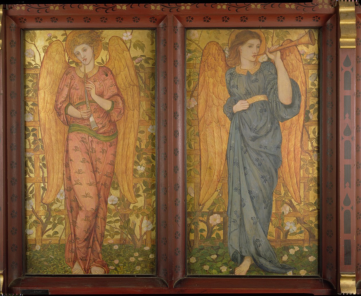 Angyalok oboával és trombitával, 1861-62 (lásd még: 120143) alkotó: John Roddam Spencer Stanhope