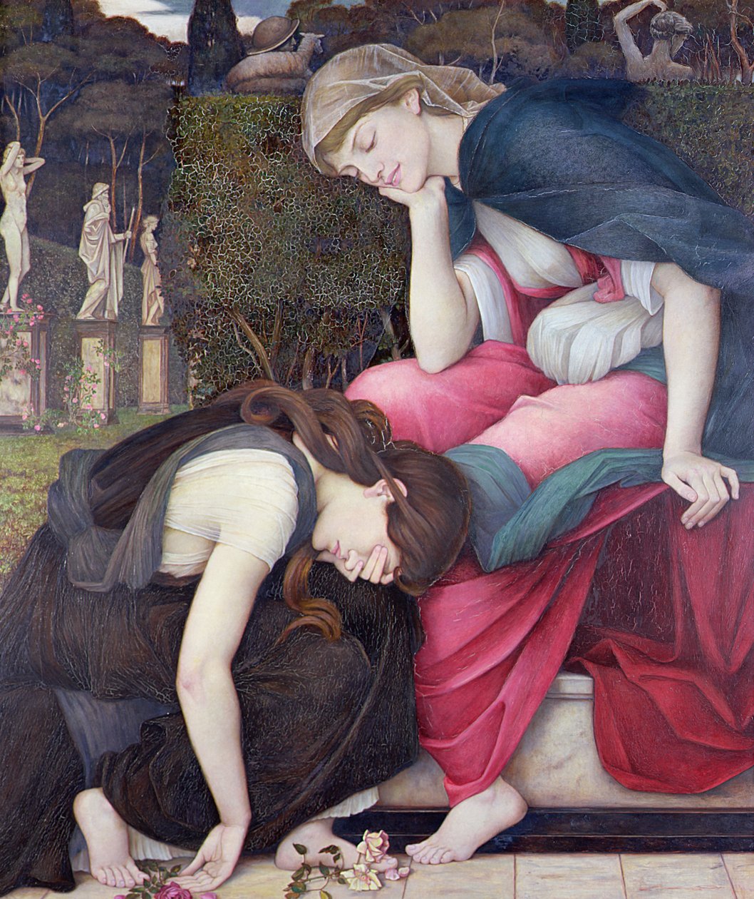 Türelem a bánatra mosolygó emlékművön, exh. 1884 alkotó: John Roddam Spencer Stanhope