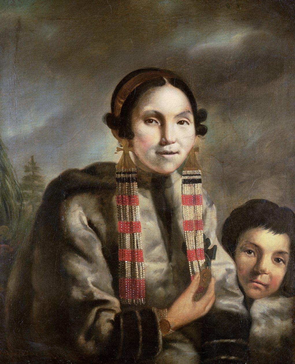 Micoc és fia Tootac portréja, 1769 körül alkotó: John Russell