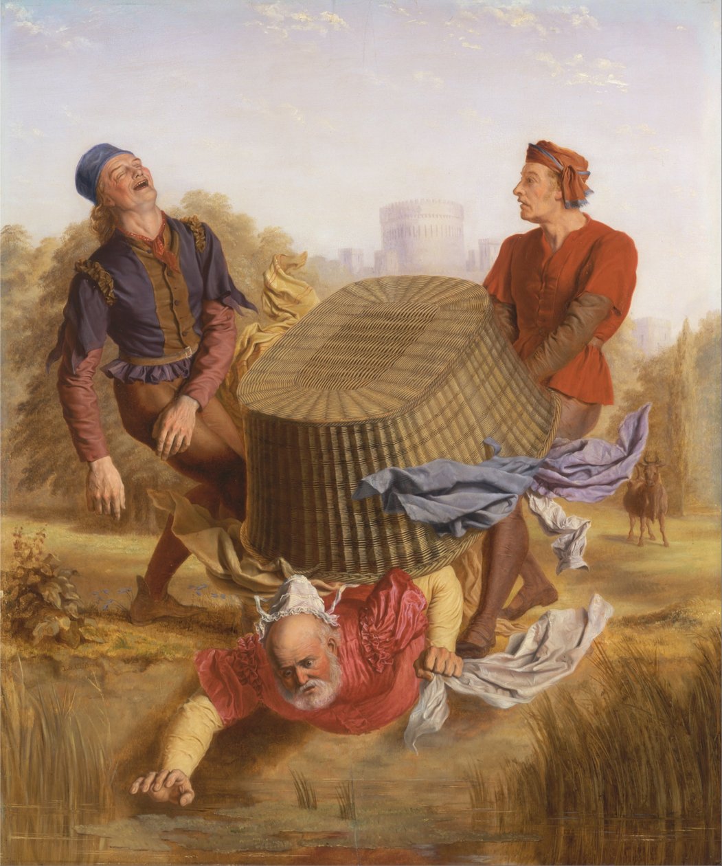 Buck Washing on Datchet Mead a The Merry Wives of Windsorból, III, v alkotó: John Skinner Clifton