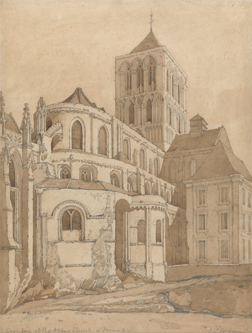 Apátsági templom, Fecamp, Normandia alkotó: John Sell Cotman