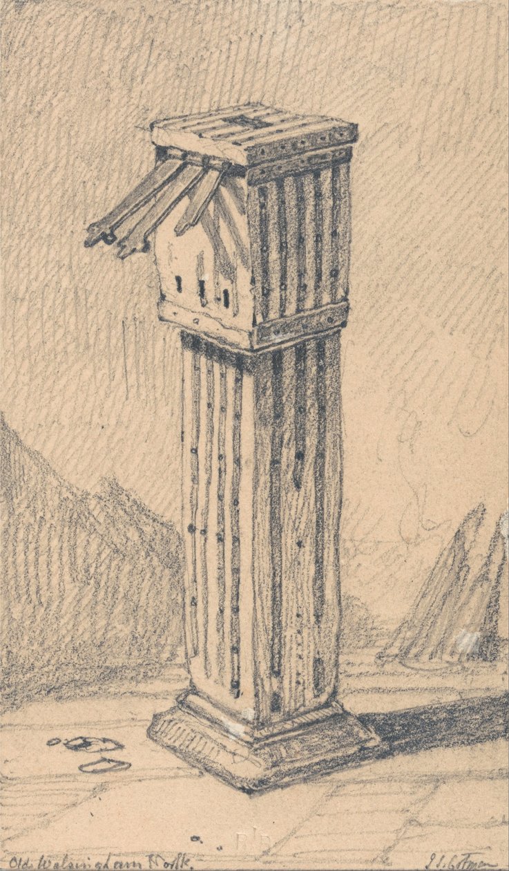 Egy ősi alamizsna doboz, Walsingham templom, Norfolk alkotó: John Sell Cotman