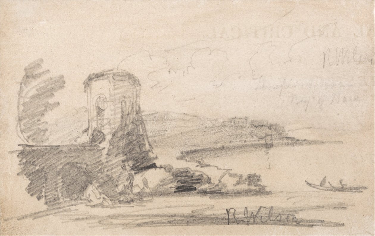 Híd és torony, Richard Wilson után alkotó: John Sell Cotman