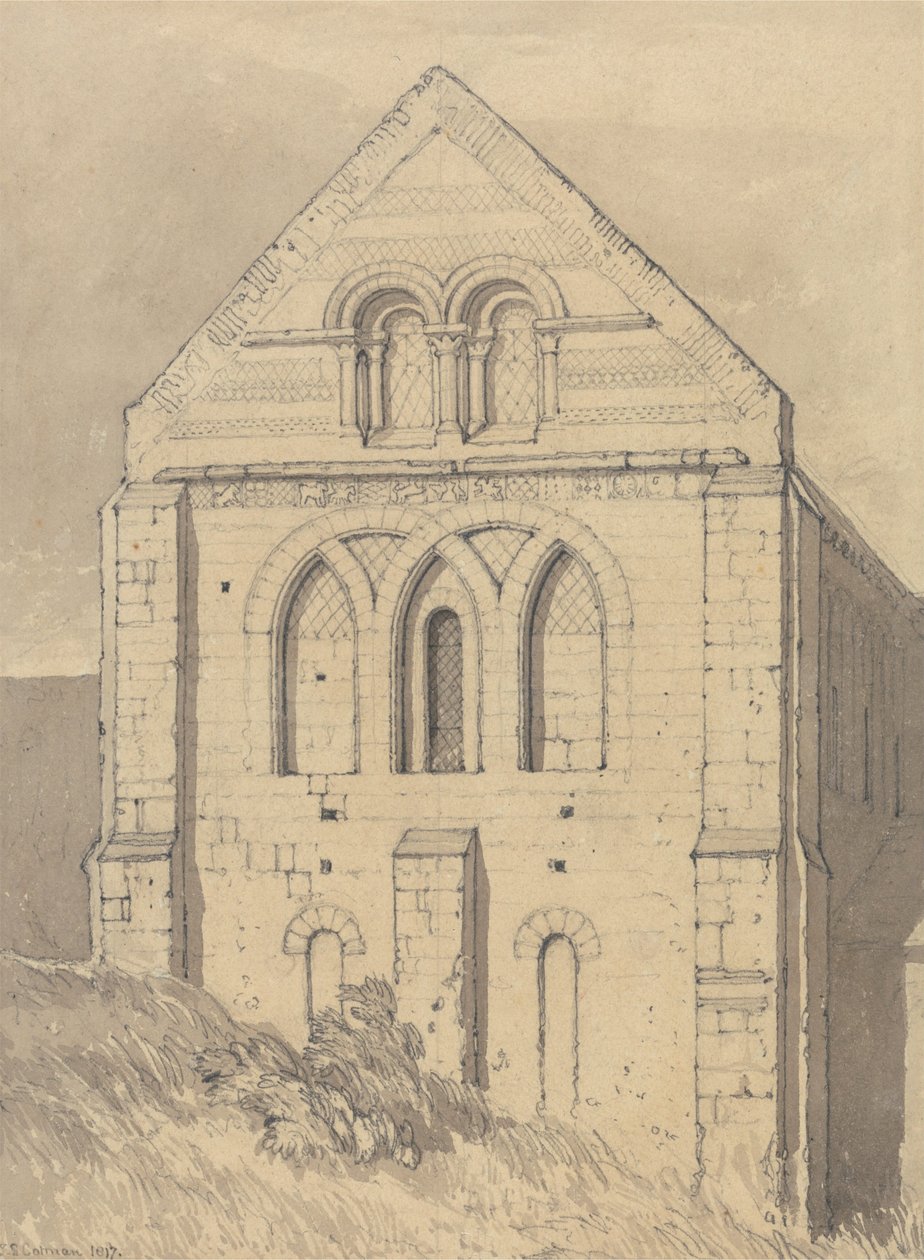 Graville-templom Havre de Grace közelében, Normandia- az északi Transept vége alkotó: John Sell Cotman