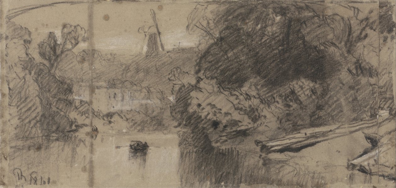 Folyami táj, valószínűleg Thorpe közelében, Norfolkban alkotó: John Sell Cotman