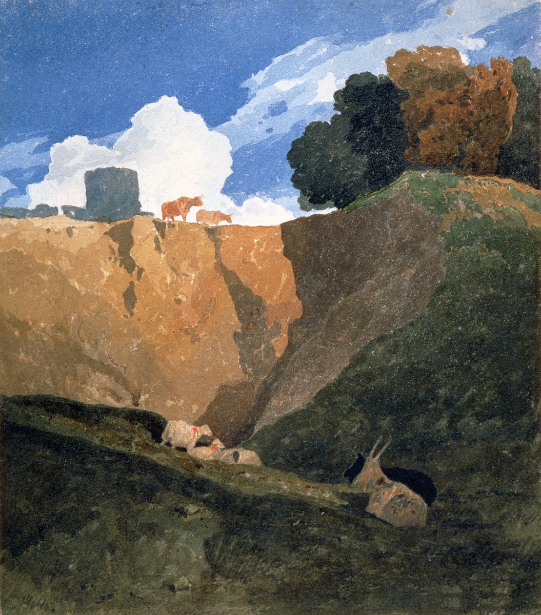 A márgagödör, 1809-1810 körül alkotó: John Sell Cotman
