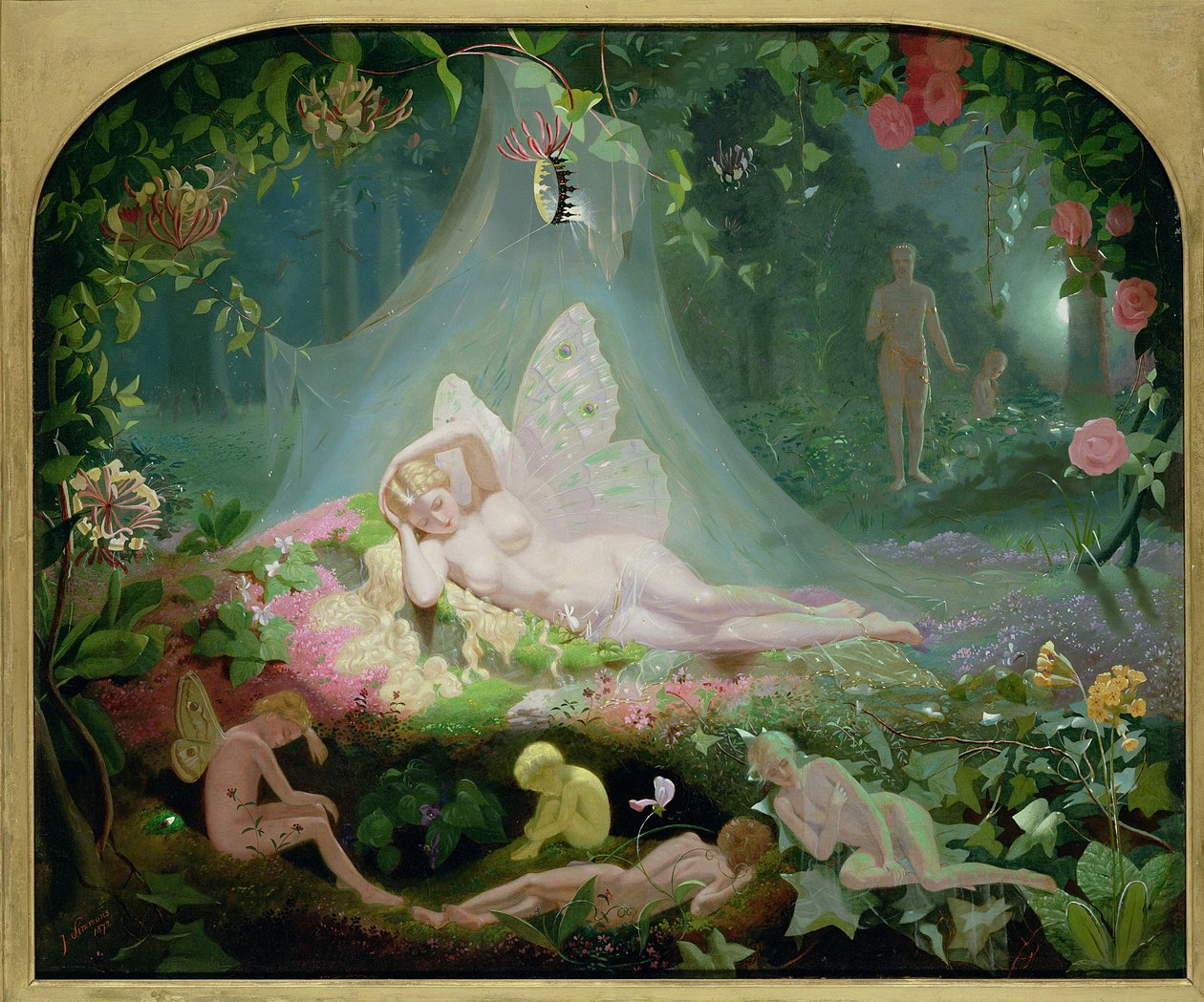 Ott alszik Titánia, 1872 alkotó: John Simmons