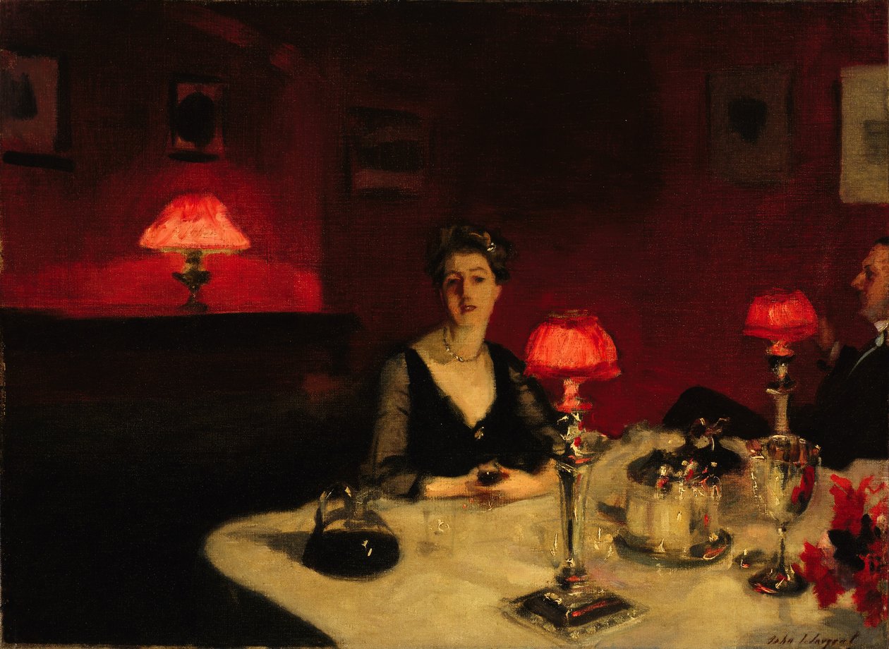 A pohár port (vacsoraasztal éjjel) alkotó: John Singer Sargent
