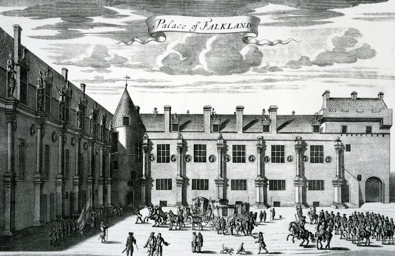Falkland palota, John Slezer Theatrum Scotiae-jából, 1693-ban alkotó: John Slezer