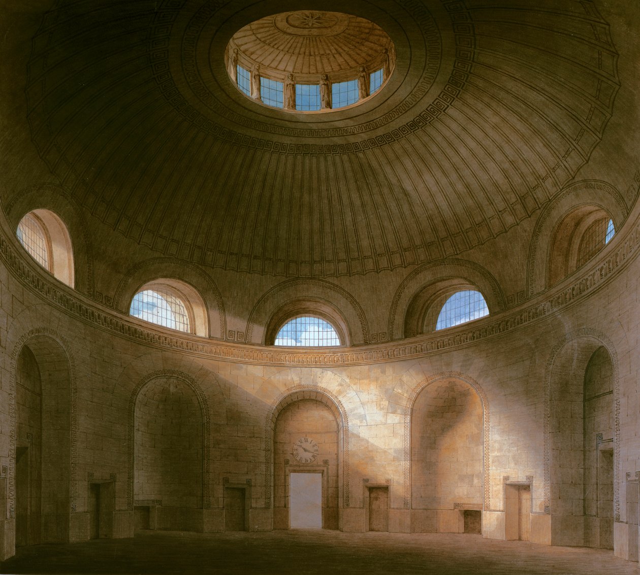 John Soane: Az angol bank rotundája, 1798 (toll és tinta, wc-vel, papírra) alkotó: John Soane