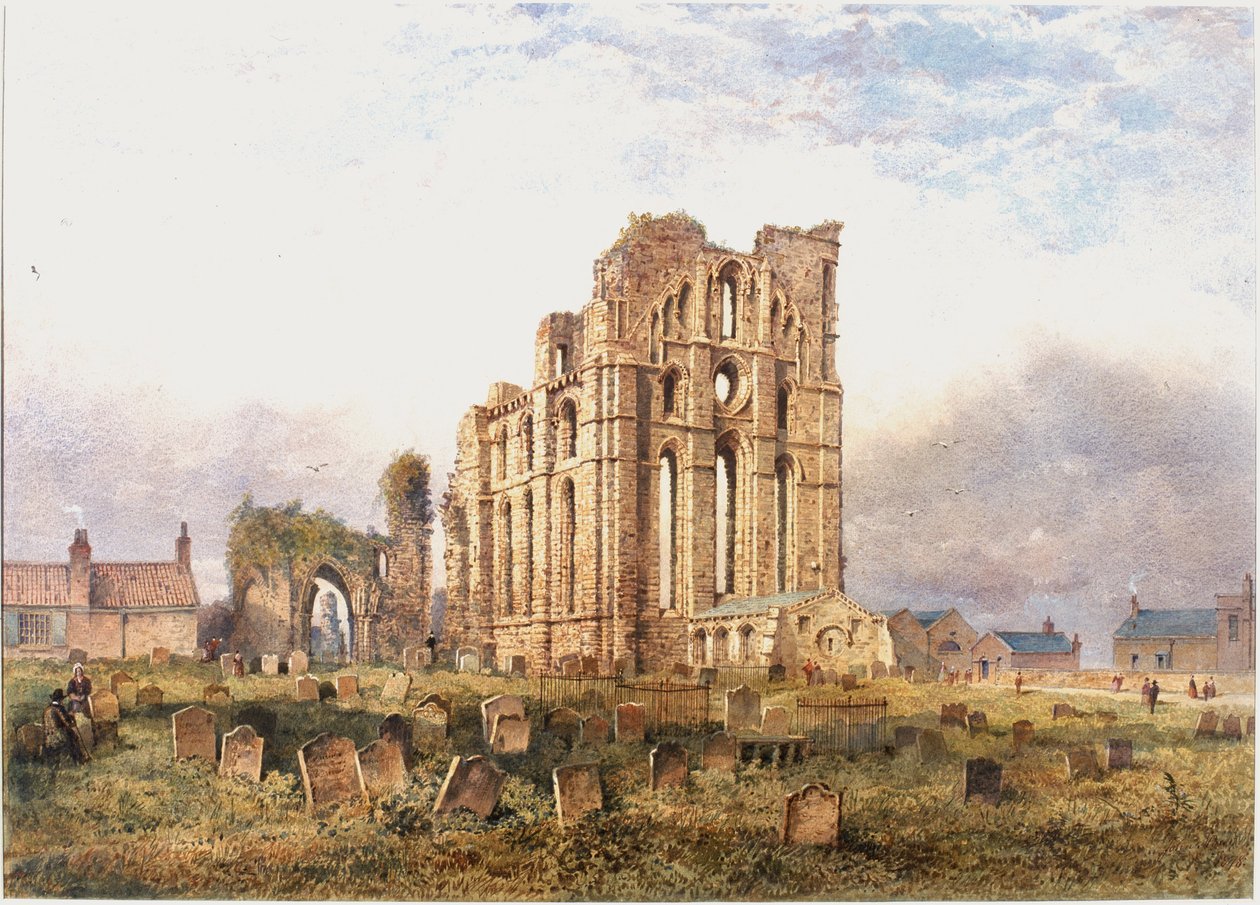 Tynemouth Priory, East End, 1878 (testszín, ceruza és WC papíron) alkotó: John Storey