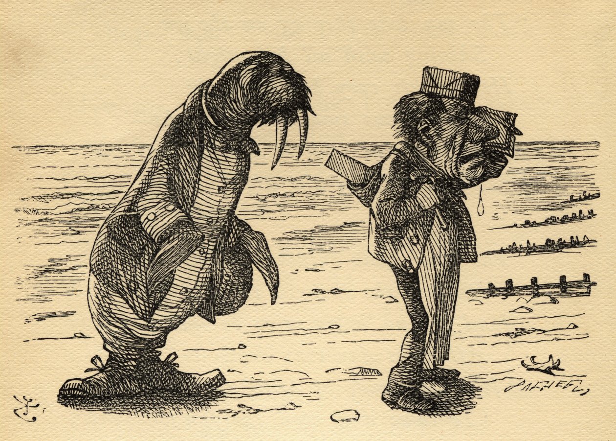 A rozmár és az ács, illusztráció Lewis Carroll (1832-98) „Through the Looking Glass” című művéből, először 1871-ben jelent meg alkotó: John Tenniel