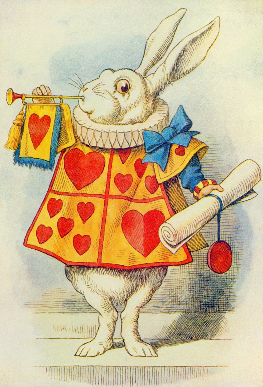 A fehér nyúl, illusztráció Lewis Carroll (1832-9) Alice Csodaországban című művéből alkotó: John Tenniel