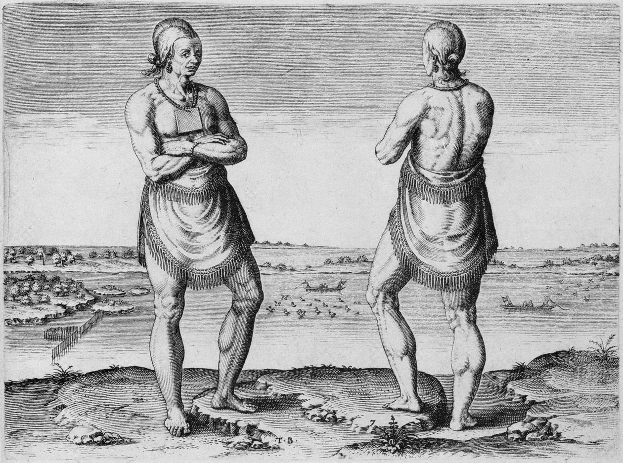 Indiai vén vagy főnök, Theodor de Bry (1528-1598) metszete alkotó: John White