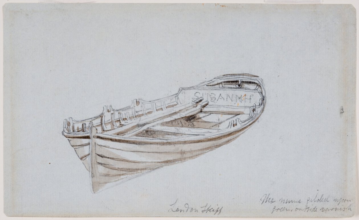 London Skiff (ceruza és akvarell papíron (kék)) alkotó: John Wilson Carmichael