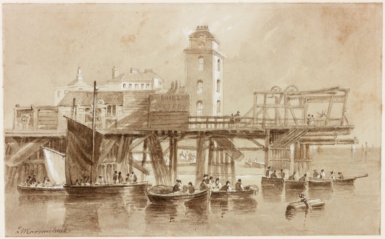 A gyenge fényviszonyok, északi pajzsok (toll, tinta és ceruza papíron) alkotó: John Wilson Carmichael