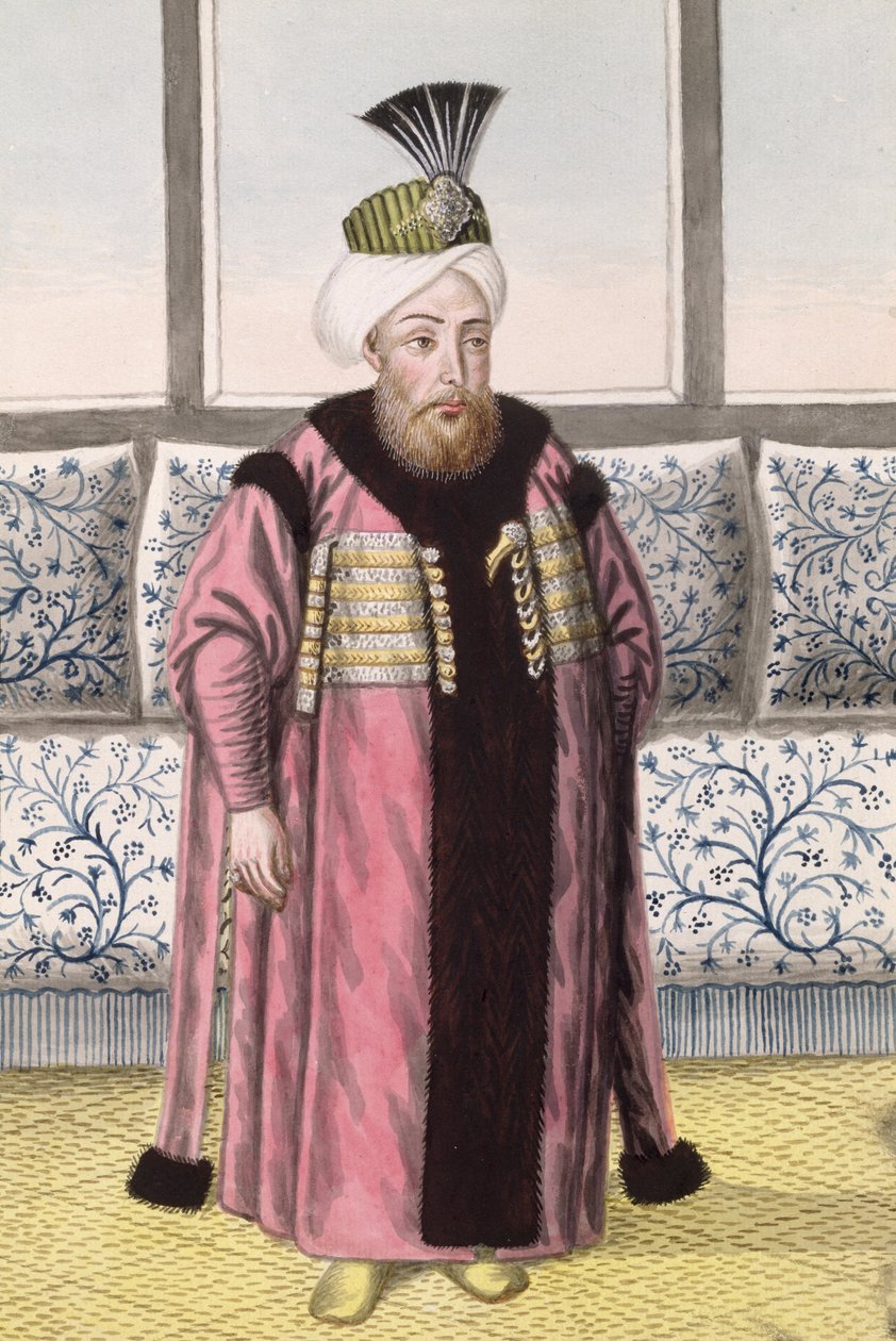 II. Mustapha (1664-1703) szultán 1695-1703, „A török császárok portréi sorozata”, 1808 alkotó: John Young