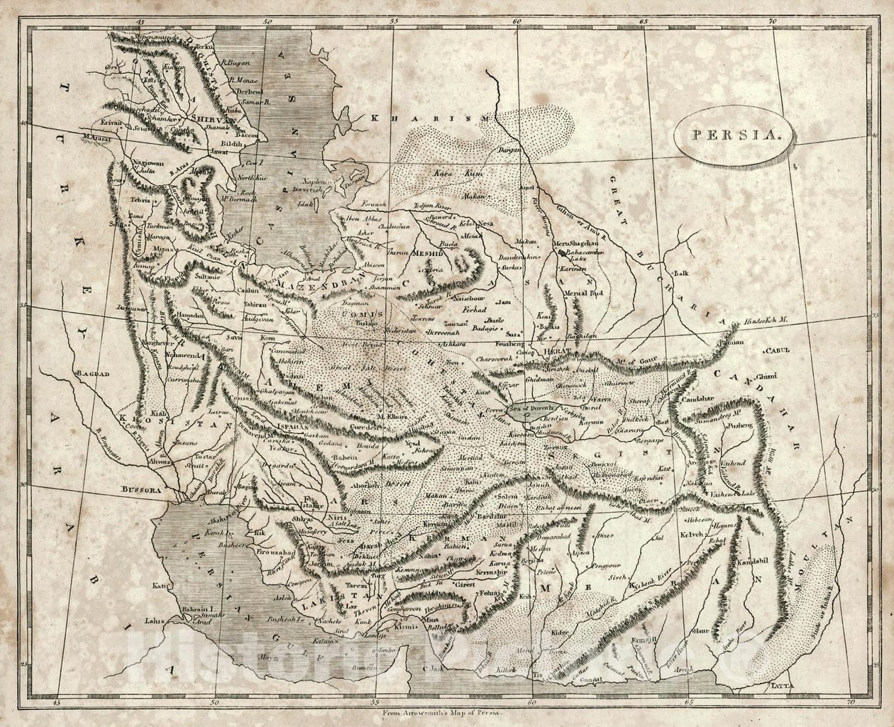 Arrowsmith Perzsia térképe, 1819 alkotó: John Arrowsmith