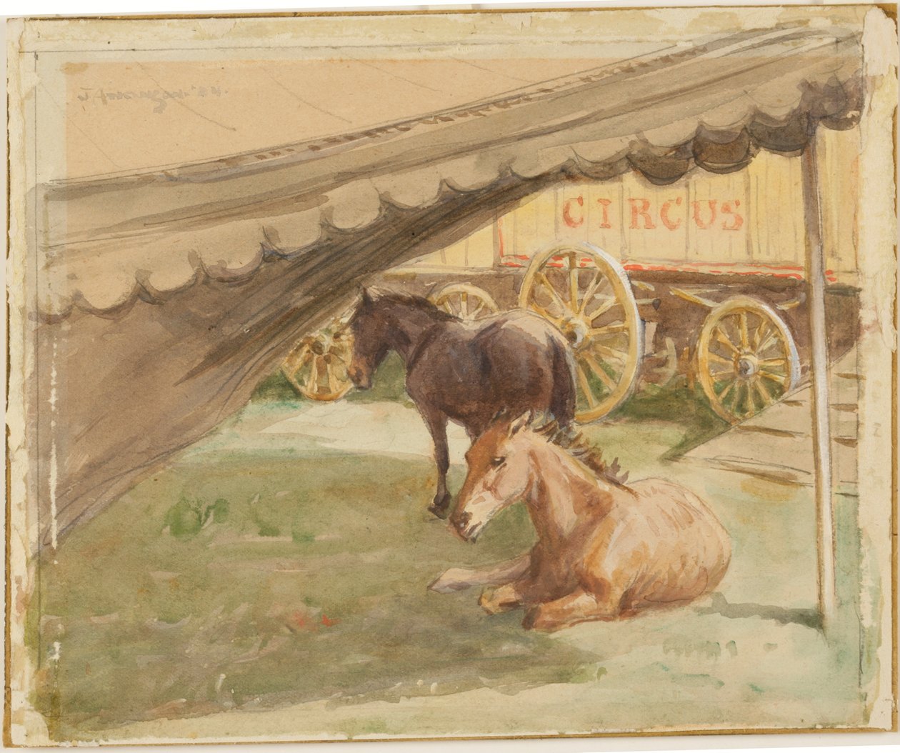 Két ló pihen, 1884 alkotó: John Atkinson