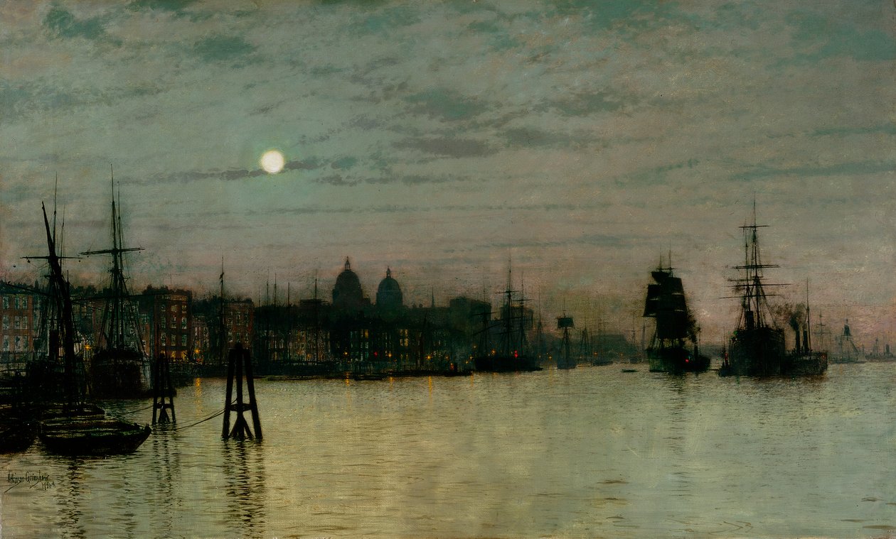 Greenwich, Half Tide, 1884 alkotó: John Atkinson Grimshaw