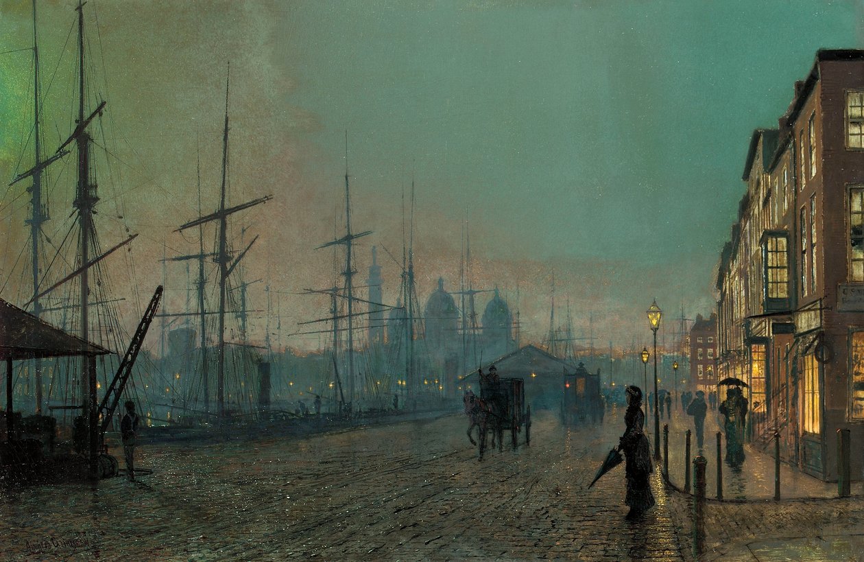 Humber Dockside, 1881 alkotó: John Atkinson Grimshaw
