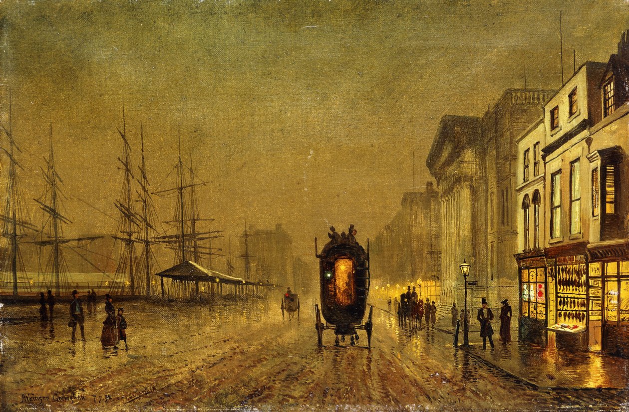 Liverpool dokkjai, alkotó: John Atkinson Grimshaw