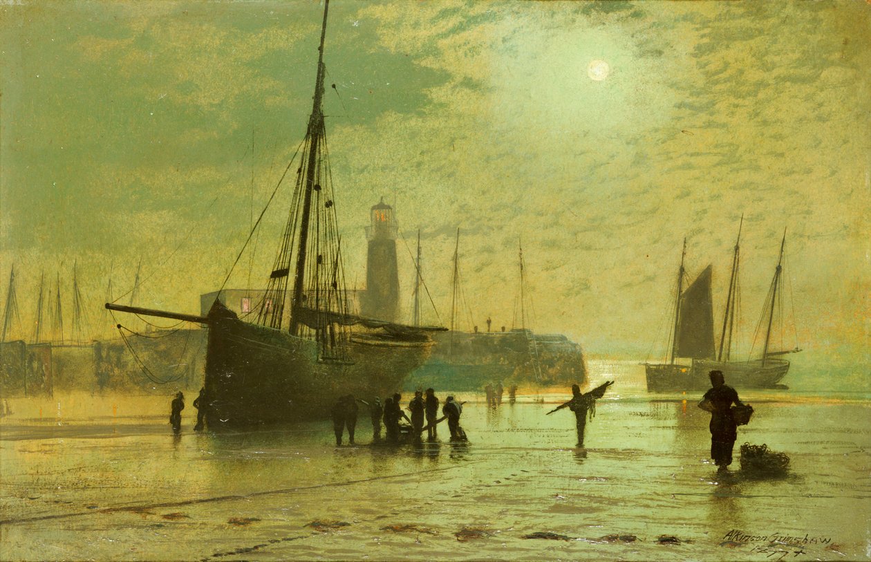 A világítótorony Scarborough-ban, 1877 alkotó: John Atkinson Grimshaw