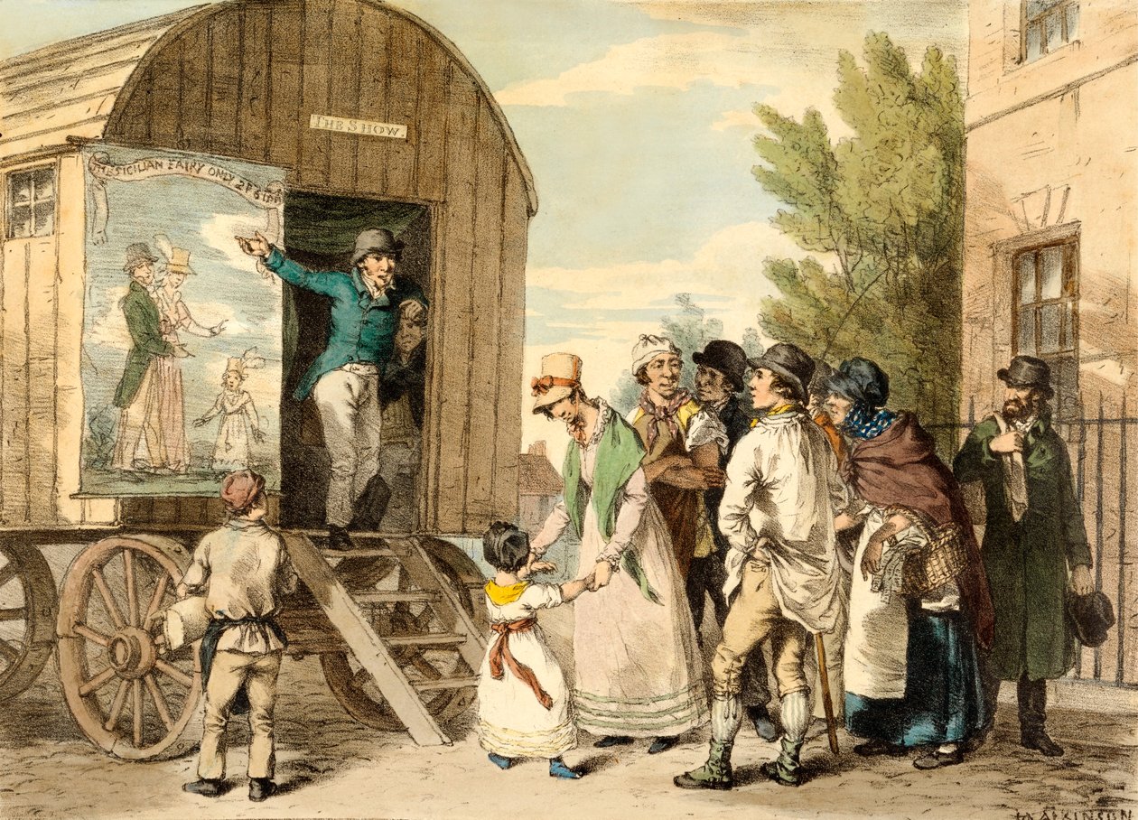 A Show, kocsma. c1821. alkotó: John Augustus Atkinson