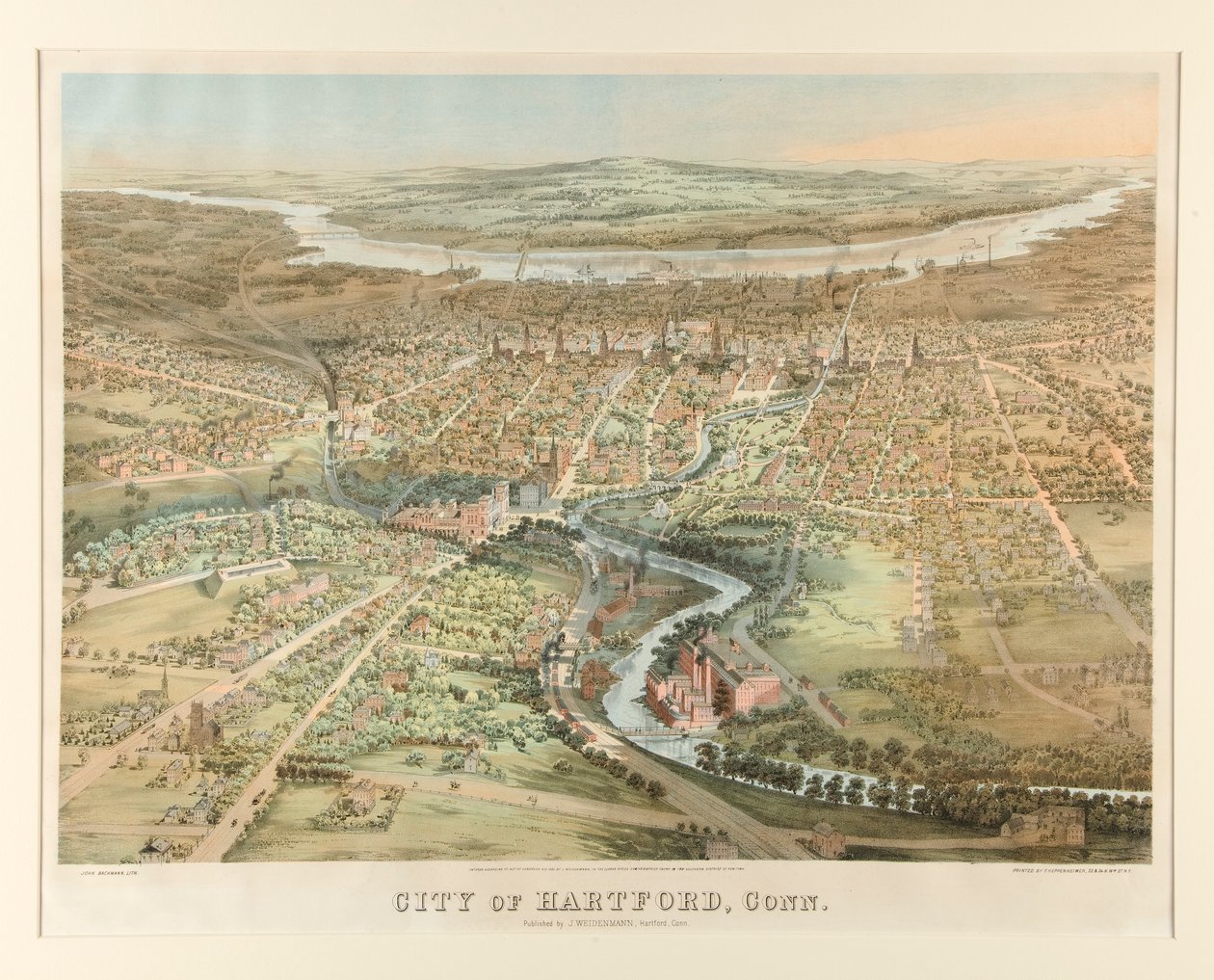 Hartford városa, Conn. alkotó: John Bachmann